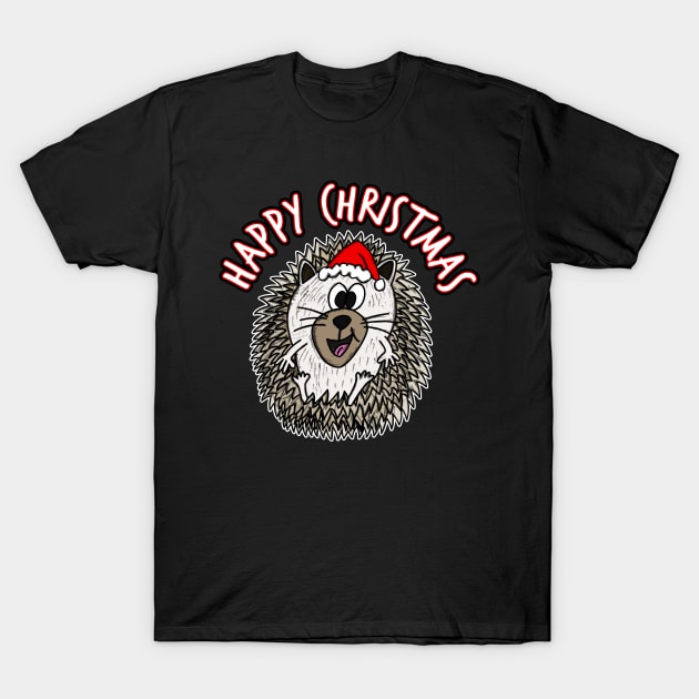 Christmas Hedgehog African Pygmy Santa Hat Xmas 2021 T-Shirt by doodlerob